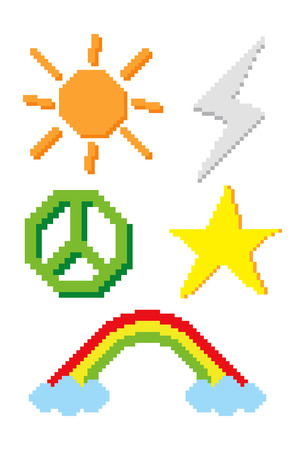 cite pixel iconのイラスト素材