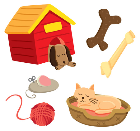 Dog and cat vector illustration.のイラスト素材