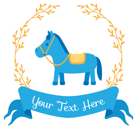 Baby boy card with wreathのイラスト素材