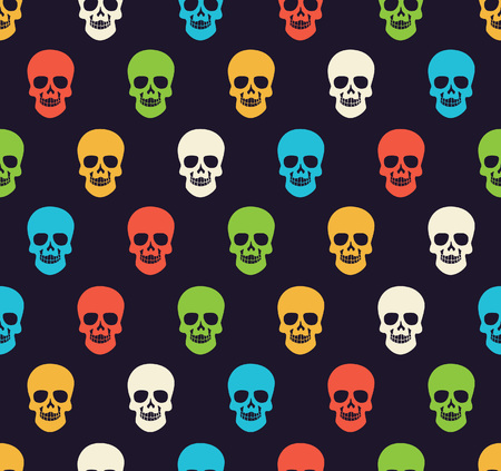 colorful skull patternのイラスト素材