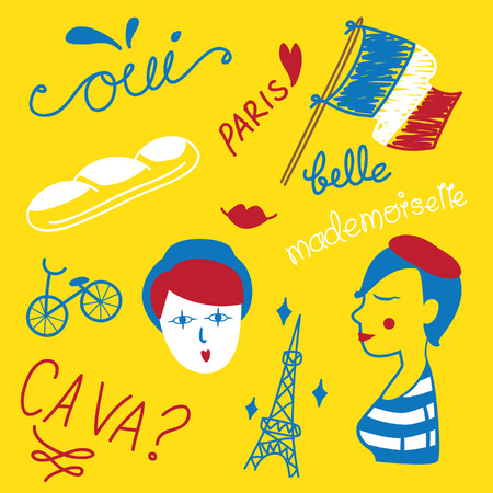 Paris doodleのイラスト素材