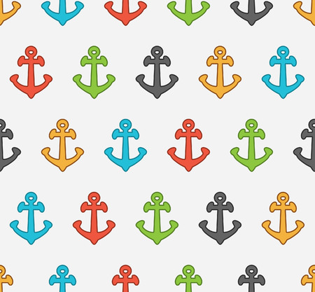 Vintage anchor seamless patternのイラスト素材