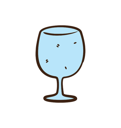 Wine glass doodleのイラスト素材