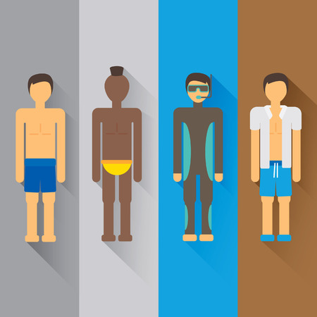 Man with various styleのイラスト素材