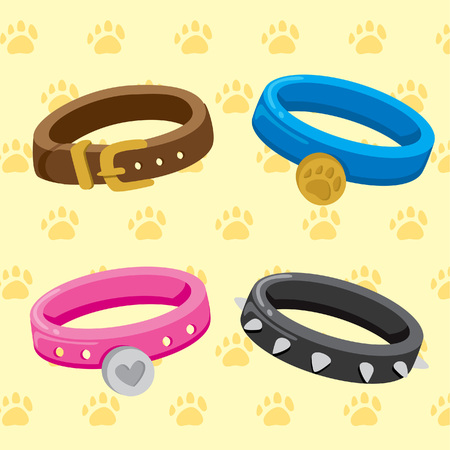 Dog collar iconsのイラスト素材