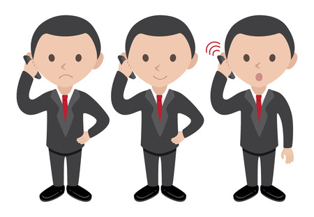 Business man with cellphoneのイラスト素材
