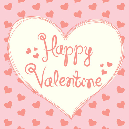 Valentine greeting card in doodle styleのイラスト素材