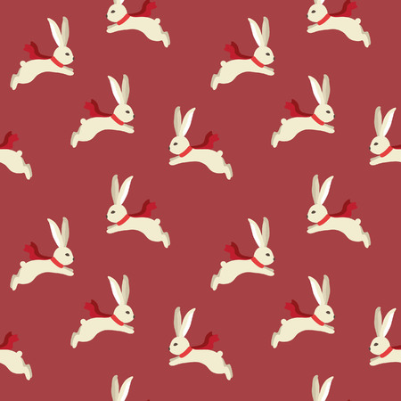 Rabbit seamless background. Vector illustration.のイラスト素材