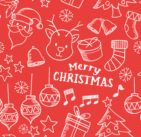 Christmas related object seamless backgroundのイラスト素材