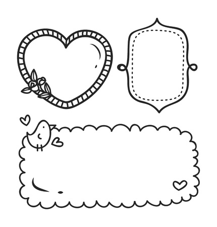 Cute frame in doodle style.のイラスト素材