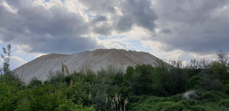 dunes of limestone, white dunes against the cloudy skyの写真素材