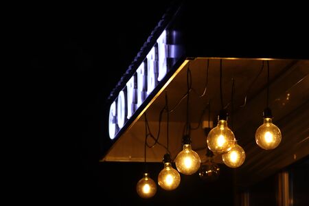 lamp light in the dark, illuminates