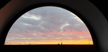 beautiful bright white and gray clouds on a blue sky, pink Sunrise, bright colorful sky at sunrise,...