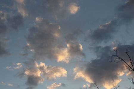 beautiful bright white and gray clouds on a blue sky