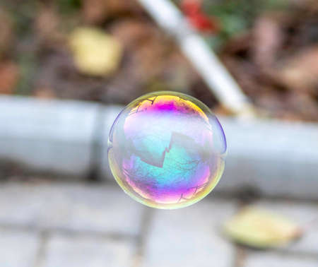 soap bubbles, beautiful colored bubblesの写真素材