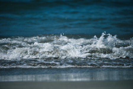 Sea Waves and Distant Mountains Under Haze in Vlora, Albania â€“ August 23, 2025