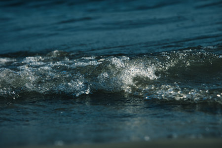 Sea Waves and Distant Mountains Under Haze in Vlora, Albania â€“ August 28, 2025