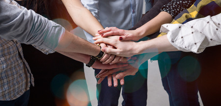 Many Hands Joined Together. Team Conceptの写真素材