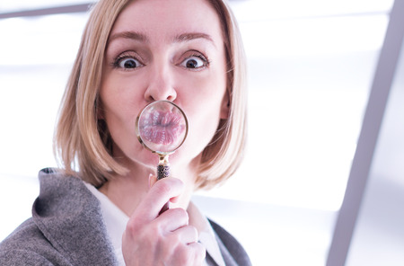 Portrait of a Woman with an Air Kissの写真素材