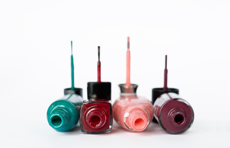 Accessories for Manicure on a White Backgroundの写真素材