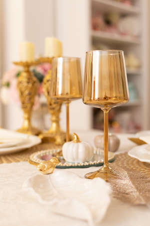 Serving the Festive Table. interior items. background.の写真素材