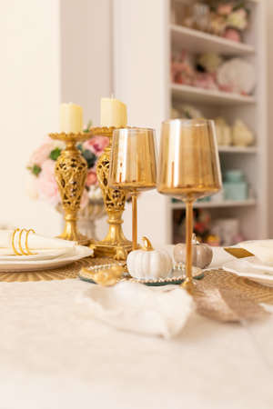 Serving the Festive Table. interior items. background.の写真素材