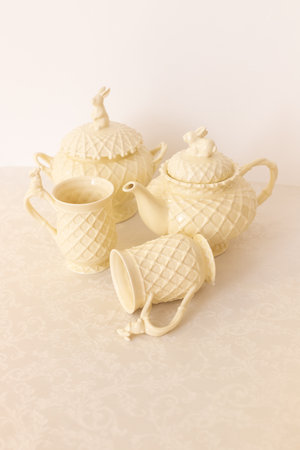 Modern Serving Festive Dinner. Tableware and Interior Items.の写真素材