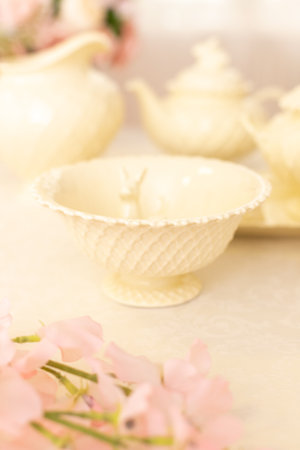 Modern Serving Festive Dinner. Tableware and Interior Items.の写真素材