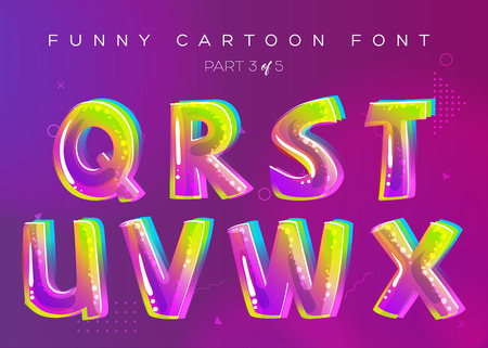 Kids Vector Font in Cartoon Style.のイラスト素材