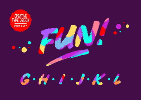 Vector Colourful Alphabet in Cartoon Style. Cute Children Handwritten Font with Wax Crayon Effect. Textured Typeface for Sale Template, Discount Poster Design, Festive Holiday Card.のイラスト素材
