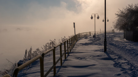 Winter morning on January 17th, 2021 in Tczew (ger. Dirschau) in northern Poland.