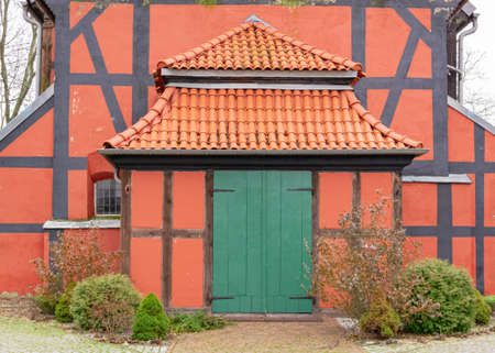 Church in Kiezmark (Poland) - a wooden and brick Roman Catholic parish church, built in 1678 in Kiezmark. Until 1945 it was used by Evangelicals. In 1962 entered in the register of monuments. Januaryのeditorial素材