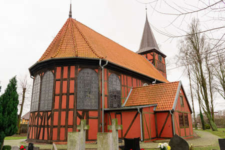 Church in Kiezmark (Poland) - a wooden and brick Roman Catholic parish church, built in 1678 in...