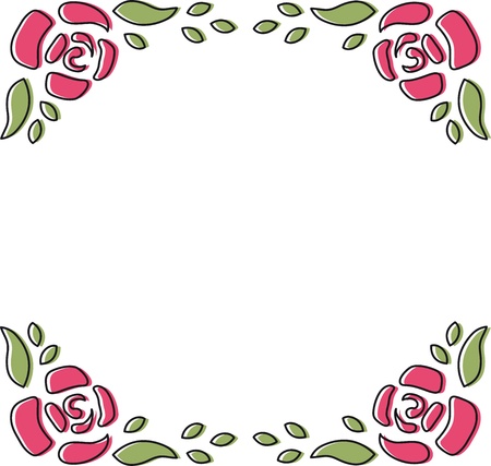 Rose Frame Doodleの写真素材