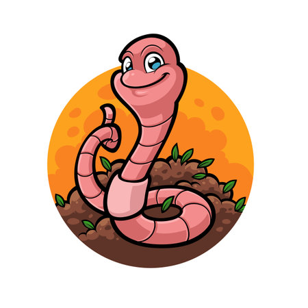 Worm Mascot Design giving  a thumb upのイラスト素材
