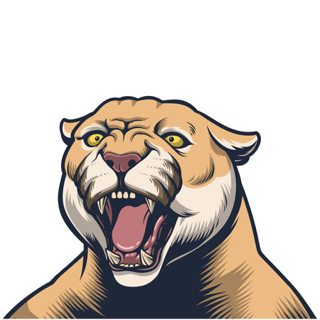 Angry Cougar Faceのイラスト素材