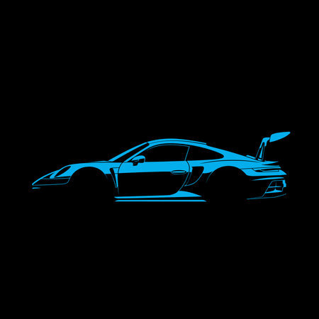 Sport Car silhouette for Race team or car detailing logoのイラスト素材