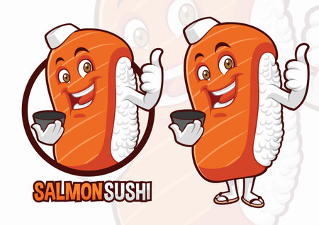 Sushi Mascot Design for Japanese Food Restaurantのイラスト素材