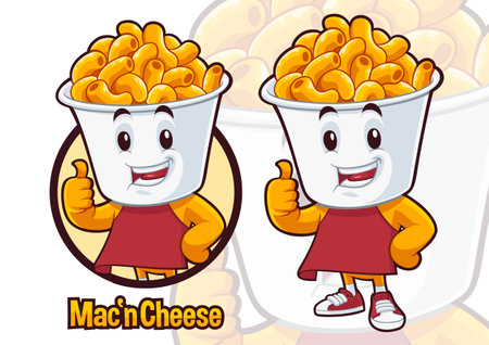 Mac n Cheese Mascot Designのイラスト素材