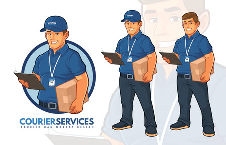 Courier Services Mascot Designのイラスト素材