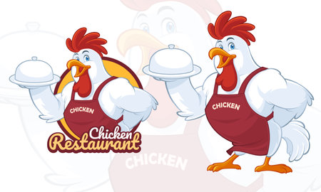 Chicken Mascot Design for Restaurant Businessのイラスト素材