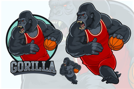 Gorilla Mascot for Basketball Teamのイラスト素材