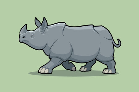 Rhino Walking Casuallyのイラスト素材