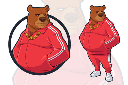 Bear in Red Tracksuitのイラスト素材