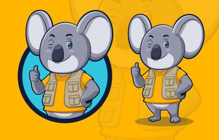 Koala Wearing Safari Vestのイラスト素材