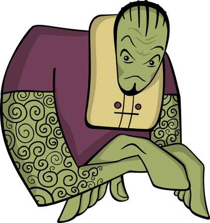 Isolated huge forceful green comics creatureのイラスト素材