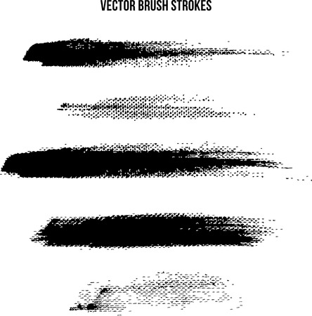 black and white brush strokes on canvasのイラスト素材