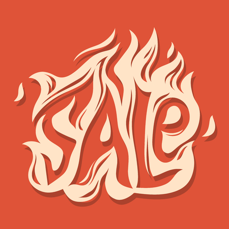 Halloween sale fiery typography design for banner advertising over black backgroundのイラスト素材