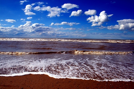 North sea in Flanders Belgiumの写真素材