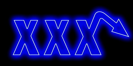 XXX neon logo for men with erectile dysfunctionの写真素材